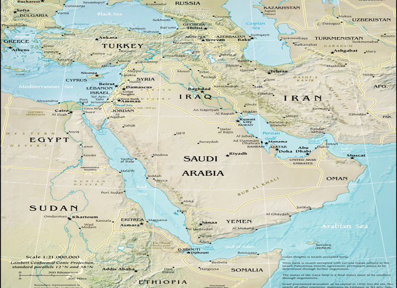 خريطة الشرق الأوسط