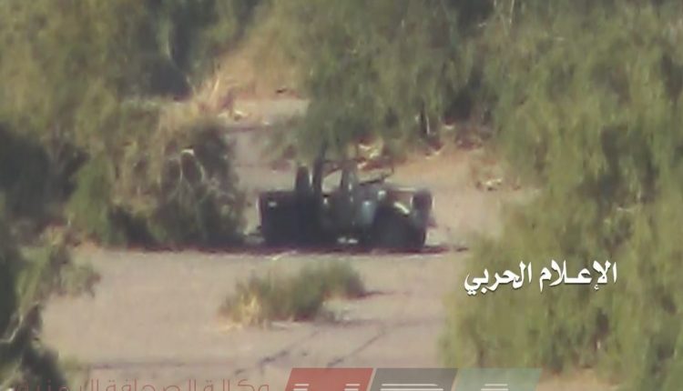 آلية ثانية لقوات التحالف دمرها الجيش اليمني في جبهة المهاشمة بمحافظة الجوف