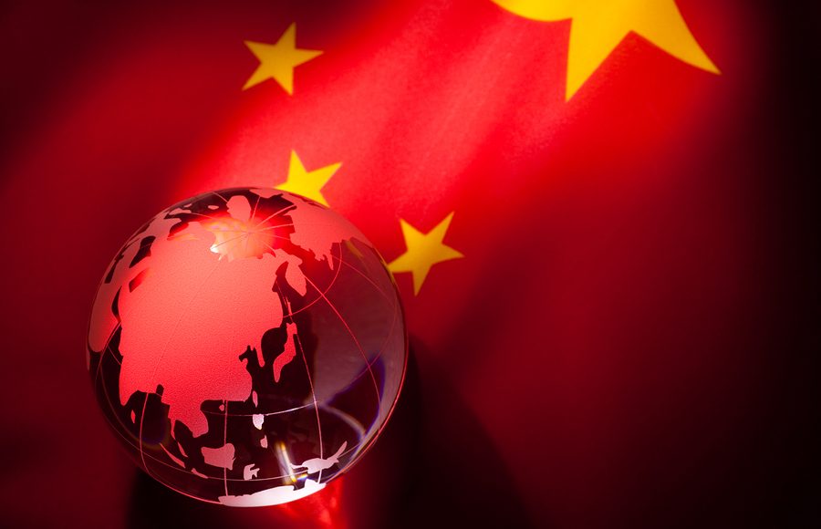 Globe and China Flag