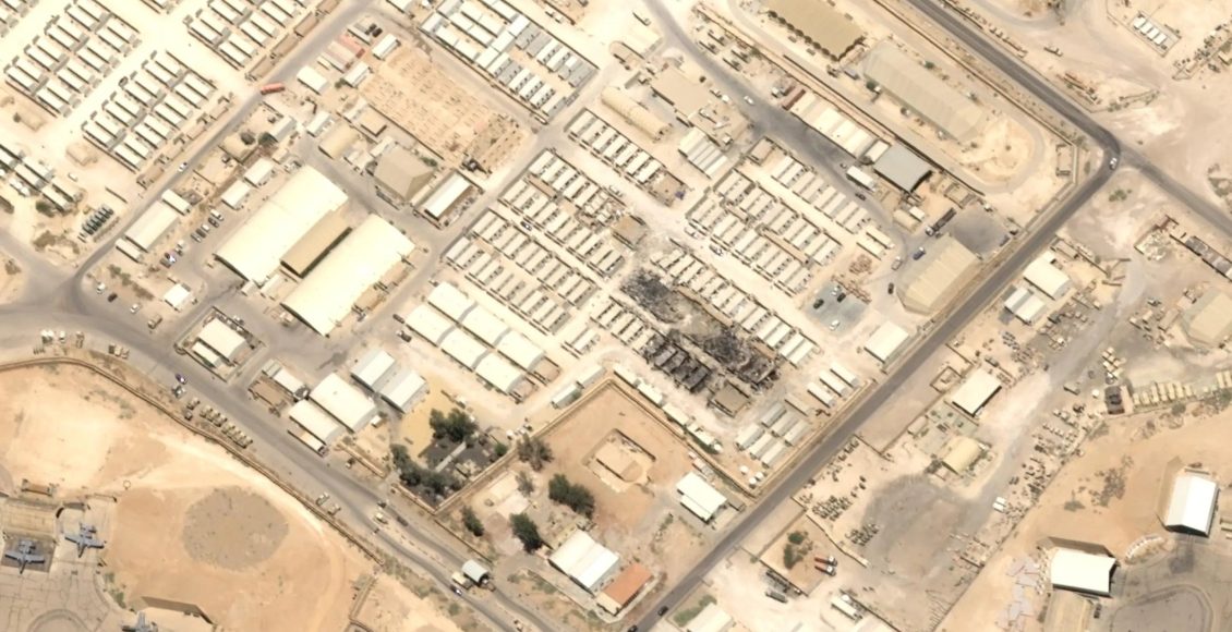 1 صور أقمار صناعية اضرار الضربات الصاروخية الإيرانية قاعدة موفق السلطي الأردن